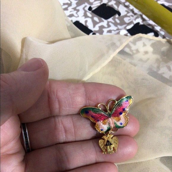 UNIQUE & Beautiful Vintage Butterfly & Eagle #32 Charm Brooch Pin Eagle Charm - Picture 10 of 16